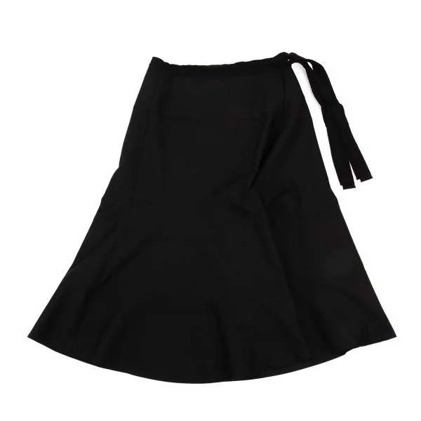 トリココムデギャルソンtricot COMME des GARCONS 混紡シルクハーフラップスカート 黒M K-125343_002