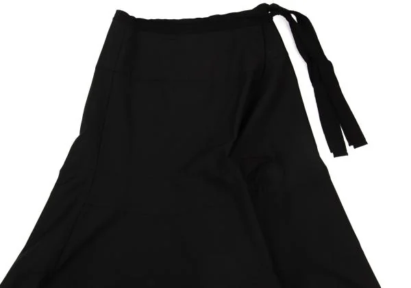 トリココムデギャルソンtricot COMME des GARCONS 混紡シルクハーフラップスカート 黒M K-125343_003