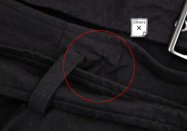 ヨウジヤマモトYohji Yamamoto collections コットンサスペンダーベルテッドデザインパンツ 黒1 K-125359_011