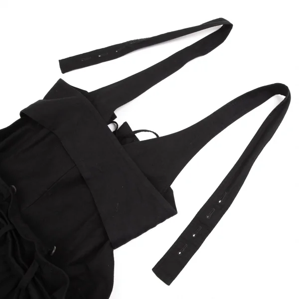 ヨウジヤマモトYohji Yamamoto collections コットンサスペンダーベルテッドデザインパンツ 黒1 K-125359_012