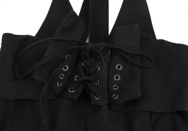 ヨウジヤマモトYohji Yamamoto collections コットンサスペンダーベルテッドデザインパンツ 黒1 K-125359_004