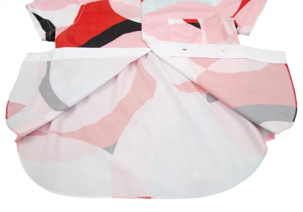 ジュンヤワタナベ コムデギャルソンJUNYA WATANABE COMME des GARCONS マルチサークルプリント半袖シャツ ピンク他S K-125363_010