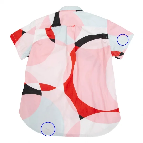 ジュンヤワタナベ コムデギャルソンJUNYA WATANABE COMME des GARCONS マルチサークルプリント半袖シャツ ピンク他S K-125363_011