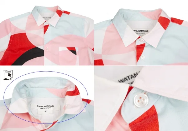 ジュンヤワタナベ コムデギャルソンJUNYA WATANABE COMME des GARCONS マルチサークルプリント半袖シャツ ピンク他S K-125363_003