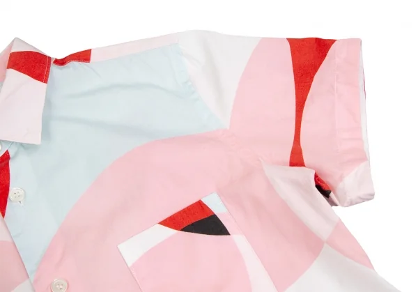 ジュンヤワタナベ コムデギャルソンJUNYA WATANABE COMME des GARCONS マルチサークルプリント半袖シャツ ピンク他S K-125363_005