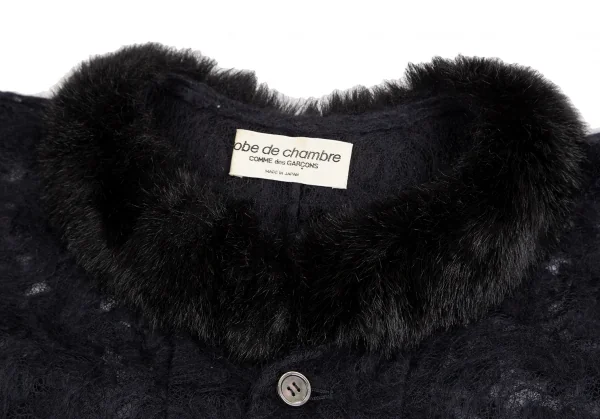 robe de chambre COMME des GARCONS Faux Fur Floral Embroidery Jacket K-125387_004