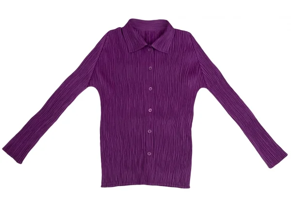 PLEATS PLEASE Pleated Long Sleeve Shirt Purple 3 (K-125399