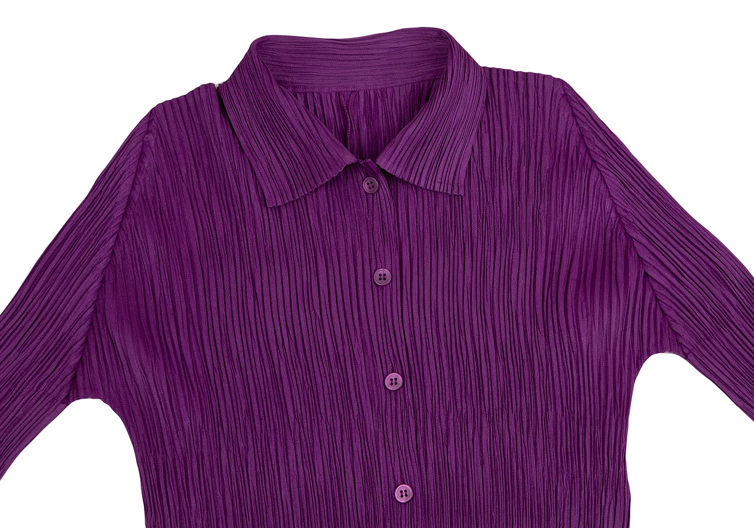 PLEATS PLEASE パープルシャツ PLEATS PLEASE Pleated Long Sleeve Shirt Purple 3 (K-125399