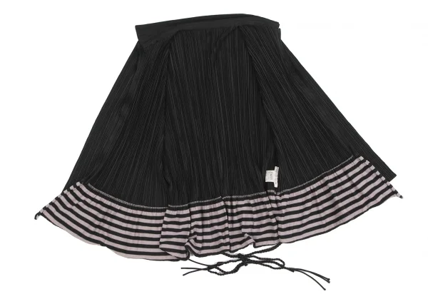 PLEATS PLEASE Hem Stripe Switching Pleated Shirt K-125400_012