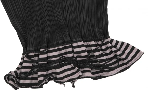 PLEATS PLEASE Hem Stripe Switching Pleated Shirt K-125400_014