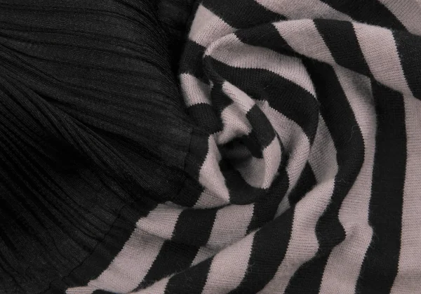 PLEATS PLEASE Hem Stripe Switching Pleated Shirt K-125400_016
