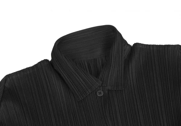 PLEATS PLEASE Hem Stripe Switching Pleated Shirt K-125400_005