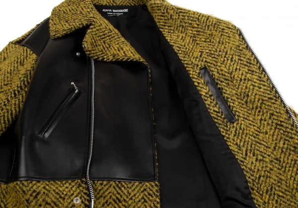 JUNYA WATANABE COMME des GARCONS Rider Jacket Switching Tweed Coat K-125404_010