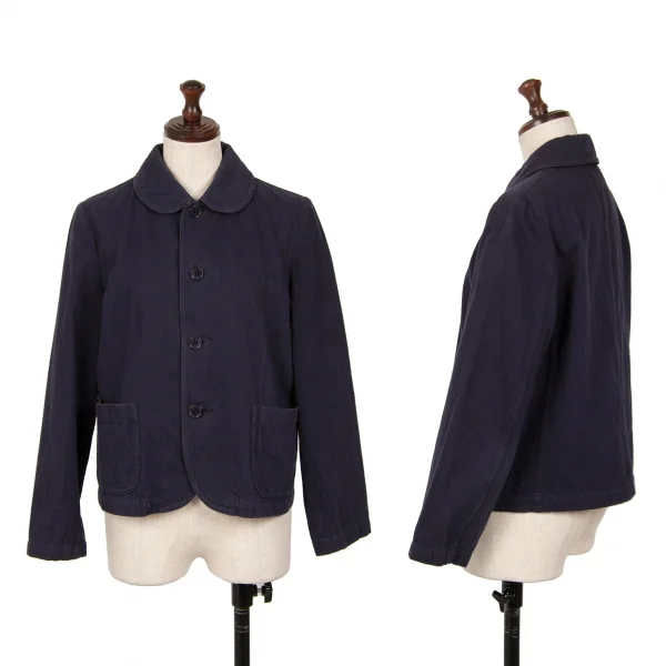 tricot COMME des GARCONS Cotton Twill Round Collar Jacket Navy M K-125417_001