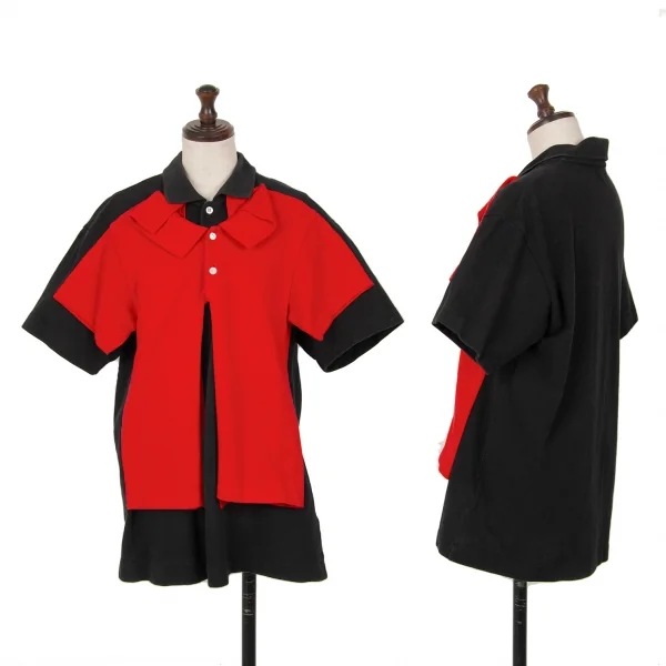 COMME des GARCONS Front Pasted Short Sleeve Polo Shirt Red,Black M K-125419_001