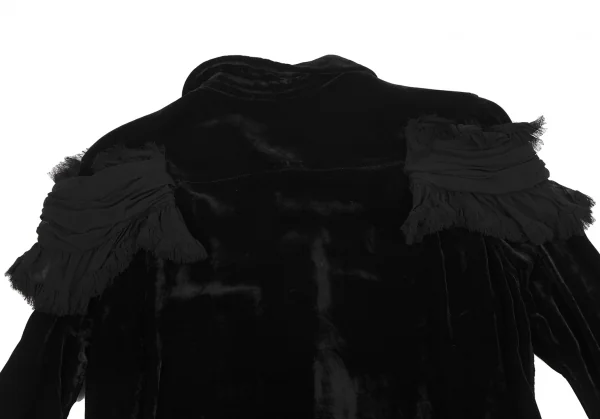COMME des GARCONS Shoulder Fringe Gathered Decoration Velor Shirt K-125420_016
