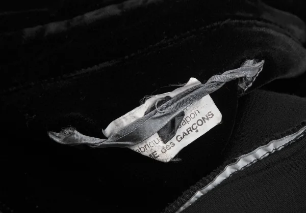 COMME des GARCONS Shoulder Fringe Gathered Decoration Velor Shirt K-125420_018