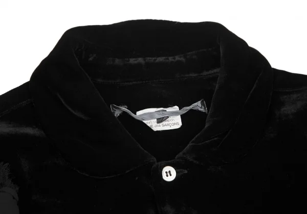 COMME des GARCONS Shoulder Fringe Gathered Decoration Velor Shirt K-125420_007