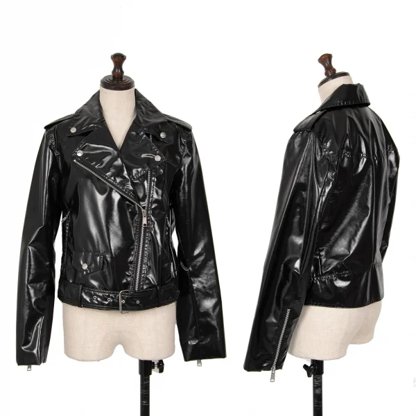 Jean-Paul GAULTIER FOR SEPT PREMIERES Coating Motorcycle Jacket Black 38 K-125422_001