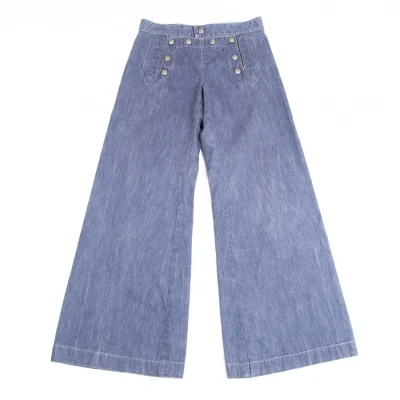 Jean Paul GAULTIER PARIS Back Lace-up Design Sailor Wide Denim Pant