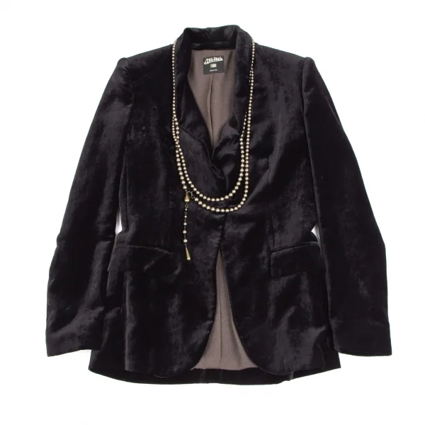 Jean-Paul GAULTIER FEMME Pearl Beads Velor Jacket K-125436_002