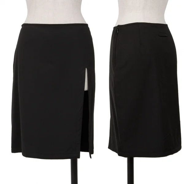 Jean Paul GAULTIER FEMME Wool Side Slit Skirt Black 40 K-125441_001