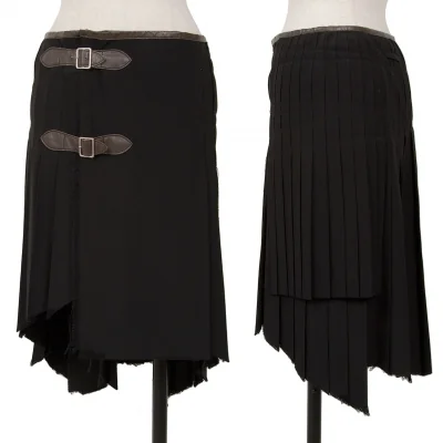 Jean Paul GAULTIER FEMME Wool Pleats Wrap Skirt