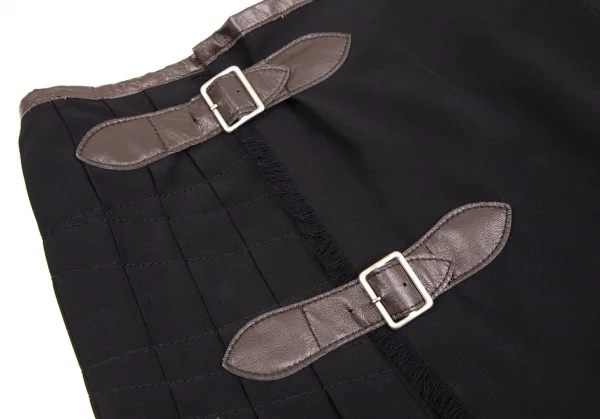 Jean Paul GAULTIER FEMME Wool Pleats Wrap Skirt K-125442_005