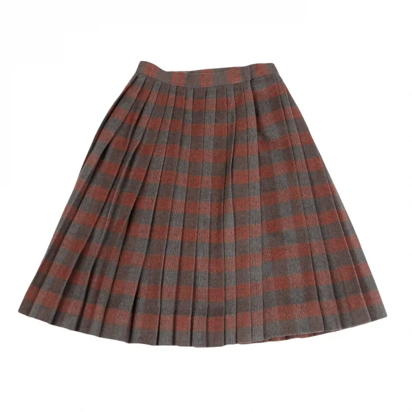 Christian Dior SPORTS Wool Check Pleated Wrap Skirt K-125455_002