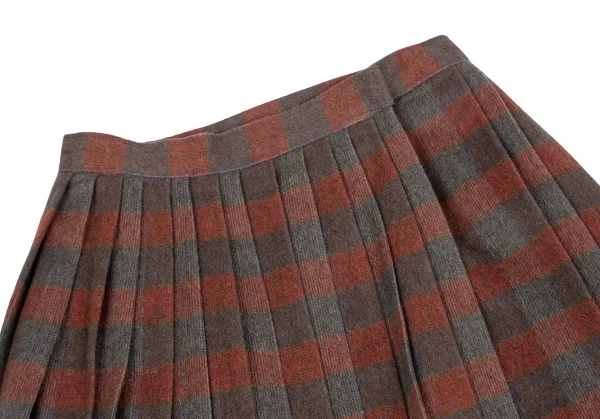 Christian Dior SPORTS Wool Check Pleated Wrap Skirt K-125455_003
