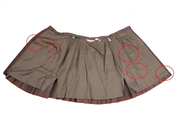 Christian Dior SPORTS Wool Check Pleated Wrap Skirt K-125455_005