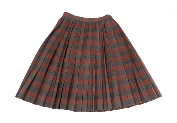 Christian Dior SPORTS Wool Check Pleated Wrap Skirt K-125455_009