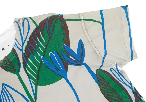 マルニMARNI ボタニカルプリントTシャツ グレー緑青白38 K-125457_006