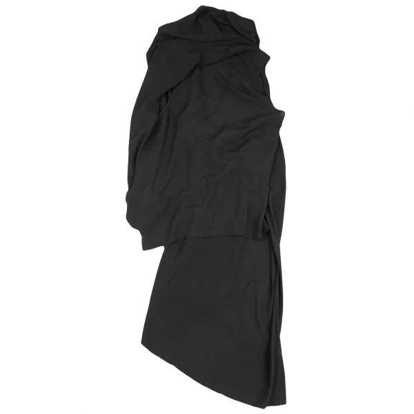 リミフゥLIMI feu レーヨンアシンメトリー変形デザインノースリーブシャツ 黒S K-125473_012