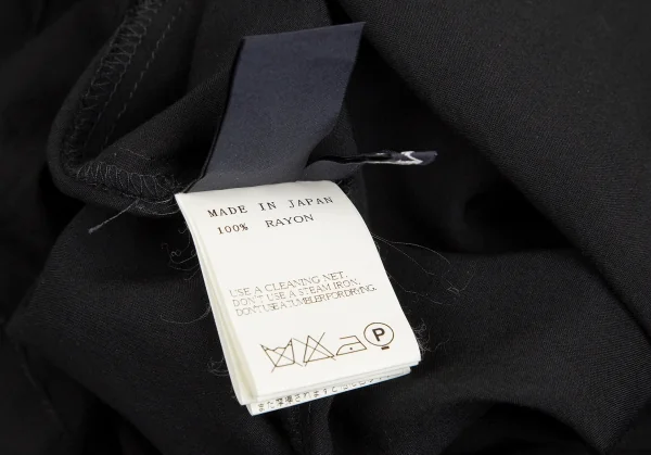 リミフゥLIMI feu レーヨンアシンメトリー変形デザインノースリーブシャツ 黒S K-125473_014