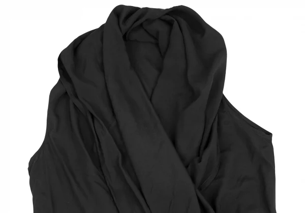 リミフゥLIMI feu レーヨンアシンメトリー変形デザインノースリーブシャツ 黒S K-125473_003