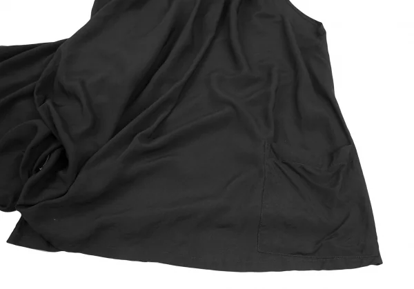 リミフゥLIMI feu レーヨンアシンメトリー変形デザインノースリーブシャツ 黒S K-125473_007