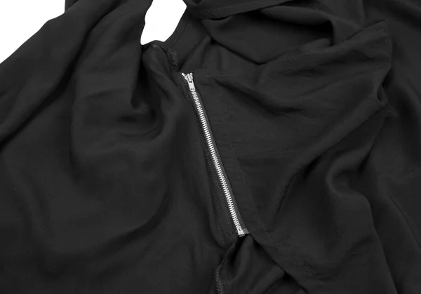 リミフゥLIMI feu レーヨンアシンメトリー変形デザインノースリーブシャツ 黒S K-125473_009