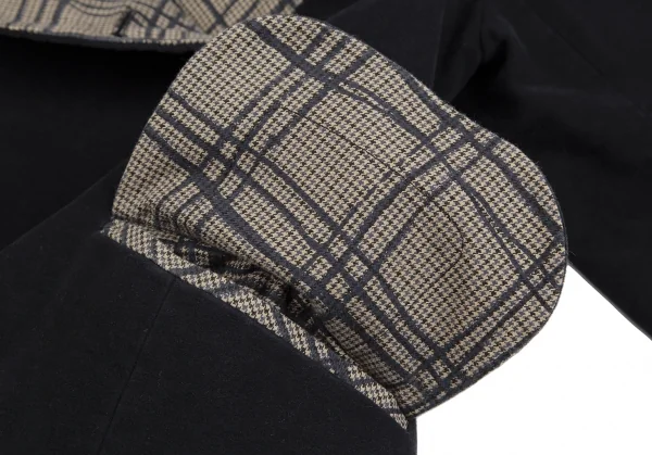 ヴィヴィアンウエストウッド レッドレーベルVivienne Westwood Red Label ベロアラウンドカラージャケット 黒ベージュ2 K-125492_010