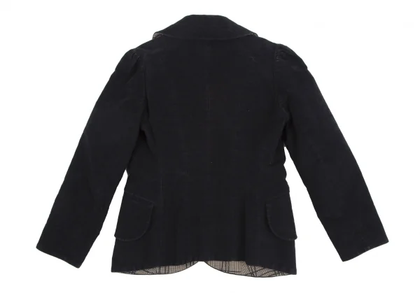 ヴィヴィアンウエストウッド レッドレーベルVivienne Westwood Red Label ベロアラウンドカラージャケット 黒ベージュ2 K-125492_013