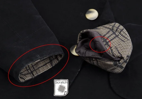 ヴィヴィアンウエストウッド レッドレーベルVivienne Westwood Red Label ベロアラウンドカラージャケット 黒ベージュ2 K-125492_007