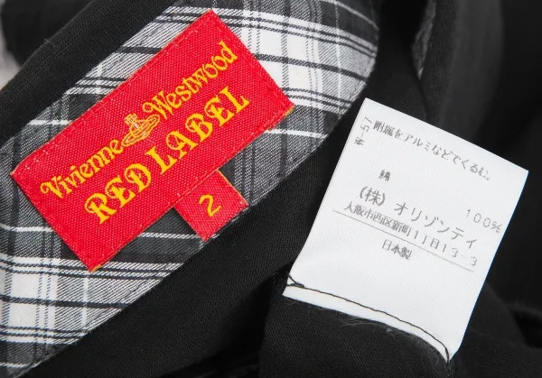 ヴィヴィアンウエストウッド レッドレーベルVivienne Westwood Red Label ラウンドカラーチェック切替ノースリーブシャツ 黒他2 K-125494_013