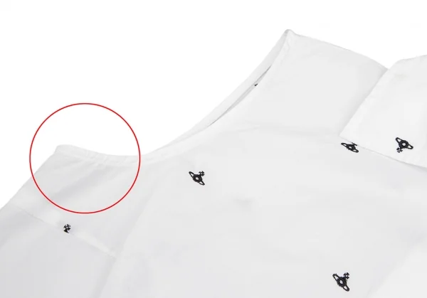 ヴィヴィアンウエストウッド レッドレーベルVivienne Westwood Red Label ネクタイ付きオーブ刺繍ノースリーブシャツ 白黒2位 K-125497_010
