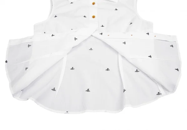 ヴィヴィアンウエストウッド レッドレーベルVivienne Westwood Red Label ネクタイ付きオーブ刺繍ノースリーブシャツ 白黒2位 K-125497_013