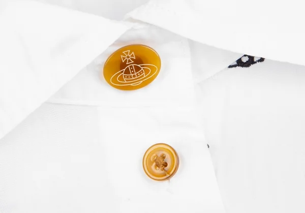 ヴィヴィアンウエストウッド レッドレーベルVivienne Westwood Red Label ネクタイ付きオーブ刺繍ノースリーブシャツ 白黒2位 K-125497_007