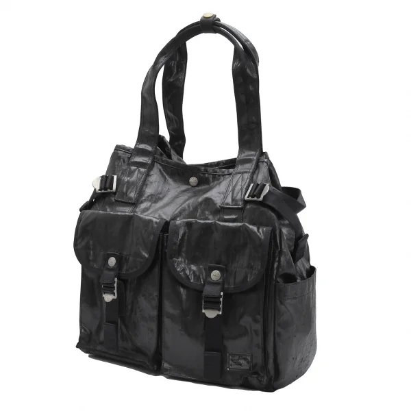 ポーターPORTER コーティングナイロンポケットデザイントートバッグ 黒 K-125515_001