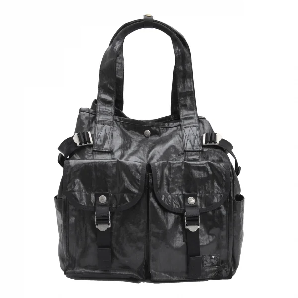 ポーターPORTER コーティングナイロンポケットデザイントートバッグ 黒 K-125515_002