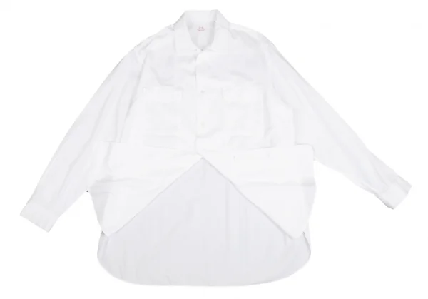 ヨウジヤマモト コスチュームドオムYohji Yamamoto COSTUME D' HOMME フラップポケットオープンカラーシャツ 白3 K-125547_011