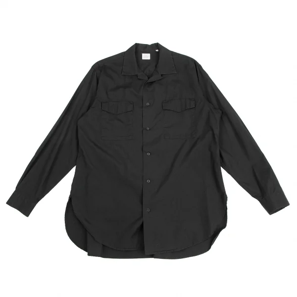 ヨウジヤマモト コスチュームドオムYohji Yamamoto COSTUME D' HOMME フラップポケットオープンカラーシャツ 黒2 K-125549_001