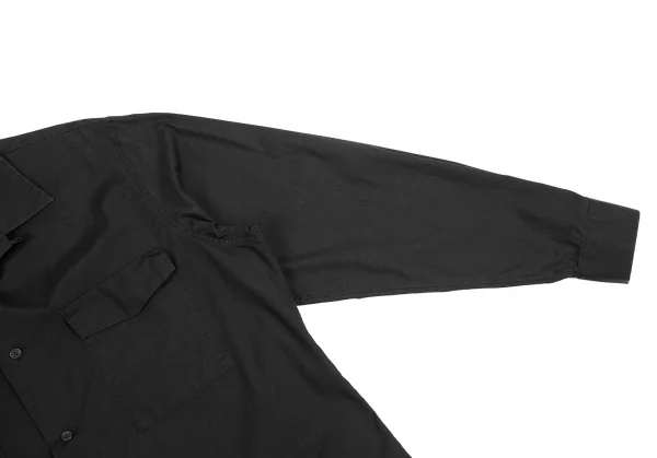 ヨウジヤマモト コスチュームドオムYohji Yamamoto COSTUME D' HOMME フラップポケットオープンカラーシャツ 黒2 K-125549_011